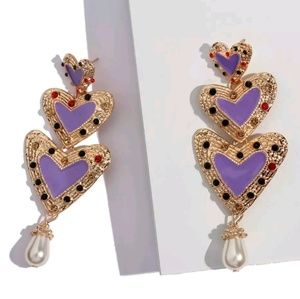 Heart drop earrings